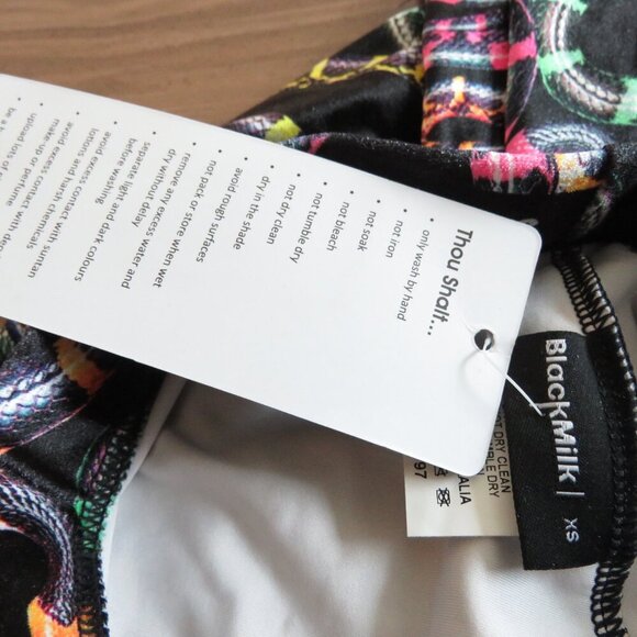 BLACKMILK Velour Velvet Neon Snakes Crop Capri Leggings Goth Punk - Size XS NWT - Picture 14 of 14